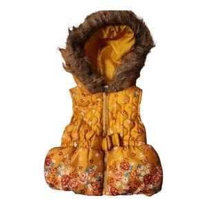 Little Lass Puffer Vest 18M Floral Full Zip Hood
